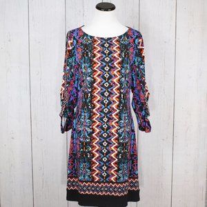 Laundry by Shelli Segal Retro Geometric Long Sleeve Shift Dress 4